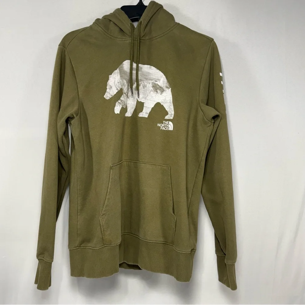 Gorpcore The North Face Olive Khaki Bear Mountain Graphic Hoodie Size‎ S Small